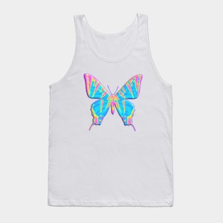 Aqua and Pink Tiger Swallowtail Butterfly Tank Top